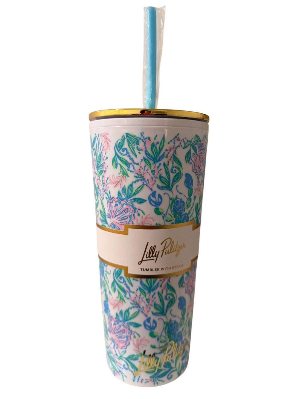 Lilly Pulitzer Floral 24 oz Tumbler with Straw